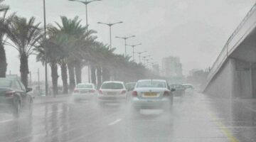 سقوط أمطار غزيرة يصاحبها رعد في محافظة الجيزة