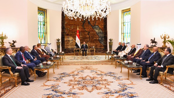 الرئيس السيسى يستقبل رؤساء المجالس والبرلمانات العربية المشاركين فى المؤتمر السادس للبرلمان العربى